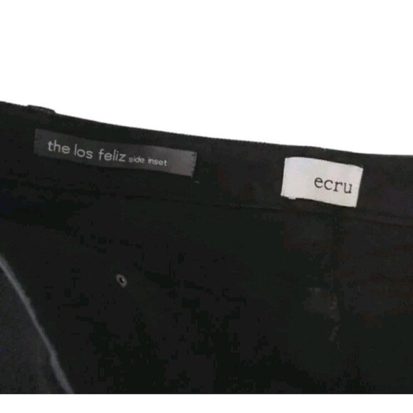 NEW Ecru Los Feliz Faux Leather Strip Denim Skinny Jeans in Washed Black Size 27 - Picture 11 of 13